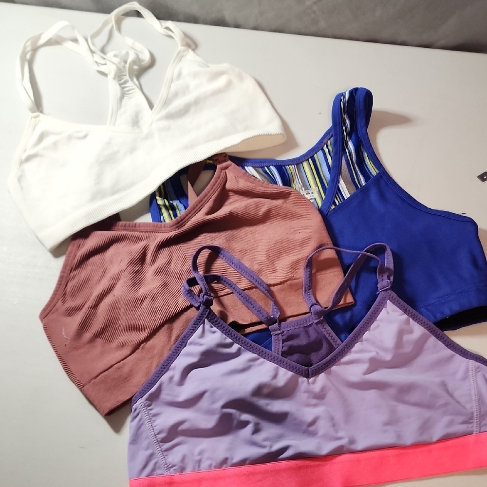 Bundle- Women's Sports Bras Set - White, Brown, Blue, and Purple 😍